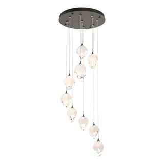 Hubbardton Forge - 131140-SKT-STND-20-WP0754 - Chrysalis 9-Light Small Crystal Pendant - Chrysalis - Natural Iron