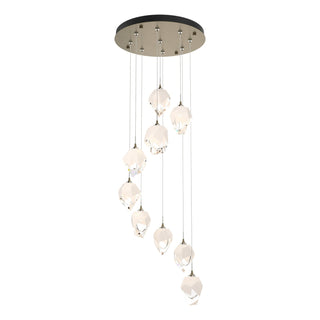 Hubbardton Forge - 131140-SKT-STND-84-WP0754 - Chrysalis 9-Light Small Crystal Pendant - Chrysalis - Soft Gold