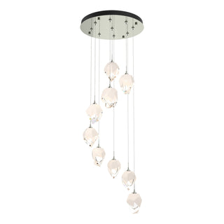 Hubbardton Forge - 131140-SKT-STND-85-WP0754 - Chrysalis 9-Light Small Crystal Pendant - Chrysalis - Sterling