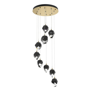 Hubbardton Forge - 131140-SKT-STND-86-BP0754 - Chrysalis 9-Light Small Crystal Pendant - Chrysalis - Modern Brass