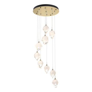 Hubbardton Forge - 131140-SKT-STND-86-WP0754 - Chrysalis 9-Light Small Crystal Pendant - Chrysalis - Modern Brass