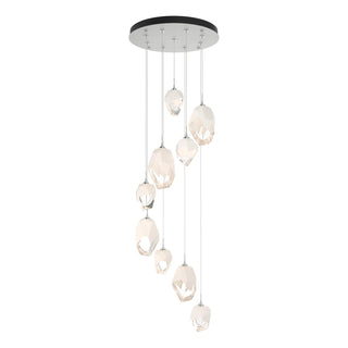 Hubbardton Forge - 131142-SKT-STND-02-WP0756 - Chrysalis 9-Light Mixed Crystal Pendant - Chrysalis - White