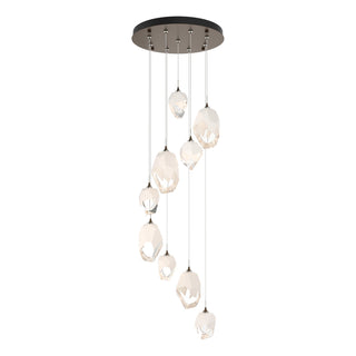 Hubbardton Forge - 131142-SKT-STND-05-WP0756 - Chrysalis 9-Light Mixed Crystal Pendant - Chrysalis - Bronze