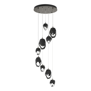 Hubbardton Forge - 131142-SKT-STND-07-BP0756 - Chrysalis 9-Light Mixed Crystal Pendant - Chrysalis - Dark Smoke