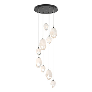 Hubbardton Forge - 131142-SKT-STND-10-WP0756 - Chrysalis 9-Light Mixed Crystal Pendant - Chrysalis - Black