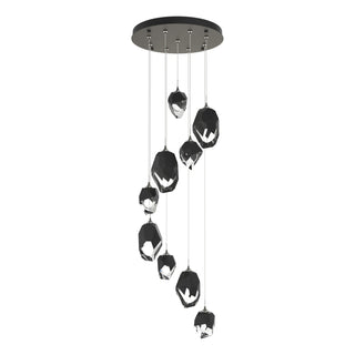 Hubbardton Forge - 131142-SKT-STND-20-BP0756 - Chrysalis 9-Light Mixed Crystal Pendant - Chrysalis - Natural Iron