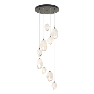 Hubbardton Forge - 131142-SKT-STND-20-WP0756 - Chrysalis 9-Light Mixed Crystal Pendant - Chrysalis - Natural Iron