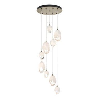 Hubbardton Forge - 131142-SKT-STND-84-WP0756 - Chrysalis 9-Light Mixed Crystal Pendant - Chrysalis - Soft Gold