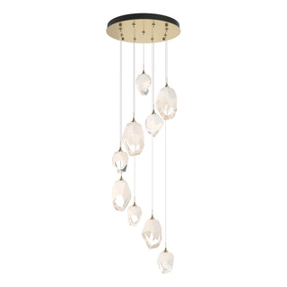 Hubbardton Forge - 131142-SKT-STND-86-WP0756 - Chrysalis 9-Light Mixed Crystal Pendant - Chrysalis - Modern Brass