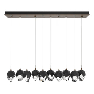 Hubbardton Forge - 131143-SKT-STND-05-BP0754 - Chrysalis 10-Light Small Crystal Pendant - Chrysalis - Bronze