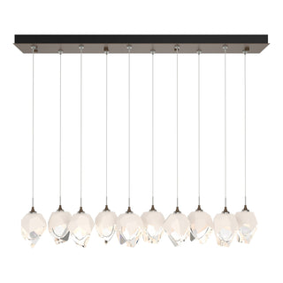 Hubbardton Forge - 131143-SKT-STND-05-WP0754 - Chrysalis 10-Light Small Crystal Pendant - Chrysalis - Bronze