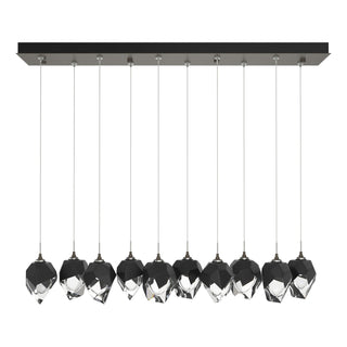 Hubbardton Forge - 131143-SKT-STND-07-BP0754 - Chrysalis 10-Light Small Crystal Pendant - Chrysalis - Dark Smoke