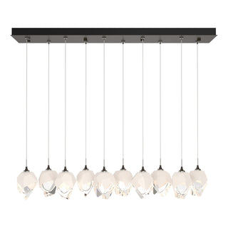 Hubbardton Forge - 131143-SKT-STND-14-WP0754 - Chrysalis 10-Light Small Crystal Pendant - Chrysalis - Oil Rubbed Bronze