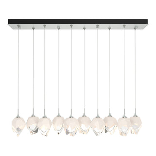 Hubbardton Forge - 131143-SKT-STND-82-WP0754 - Chrysalis 10-Light Small Crystal Pendant - Chrysalis - Vintage Platinum