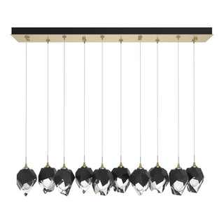 Hubbardton Forge - 131143-SKT-STND-86-BP0754 - Chrysalis 10-Light Small Crystal Pendant - Chrysalis - Modern Brass