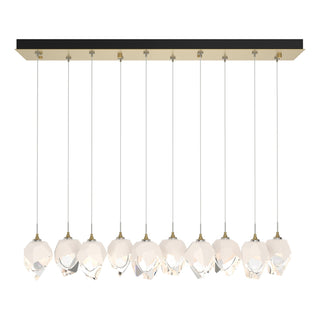 Hubbardton Forge - 131143-SKT-STND-86-WP0754 - Chrysalis 10-Light Small Crystal Pendant - Chrysalis - Modern Brass