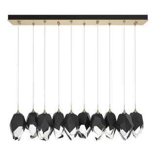 Hubbardton Forge - 131144-SKT-STND-86-BP0755 - Chrysalis 10-Light Large Crystal Pendant - Chrysalis - Modern Brass