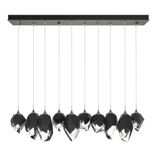 Hubbardton Forge - 131145-SKT-STND-07-BP0756 - Chrysalis 10-Light Mixed Crystal Pendant - Chrysalis - Dark Smoke