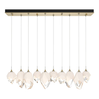 Hubbardton Forge - 131145-SKT-STND-86-WP0756 - Chrysalis 10-Light Mixed Crystal Pendant - Chrysalis - Modern Brass