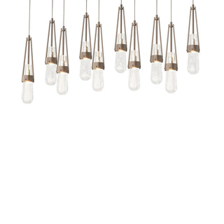 Hubbardton Forge - 131200-SKT-LONG-05-YG0434 - Link 10-Light Blown Glass Pendant - Link - Bronze