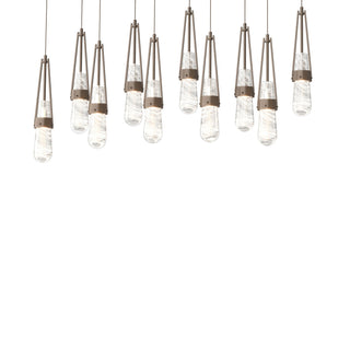 Hubbardton Forge - 131200-SKT-LONG-05-YJ0434 - Link 10-Light Blown Glass Pendant - Link - Bronze