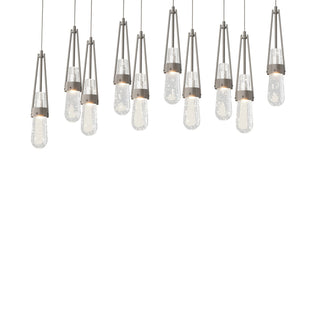 Hubbardton Forge - 131200-SKT-LONG-07-YG0434 - Link 10-Light Blown Glass Pendant - Link - Dark Smoke