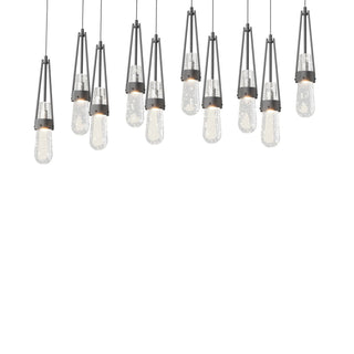 Hubbardton Forge - 131200-SKT-LONG-10-YG0434 - Link 10-Light Blown Glass Pendant - Link - Black
