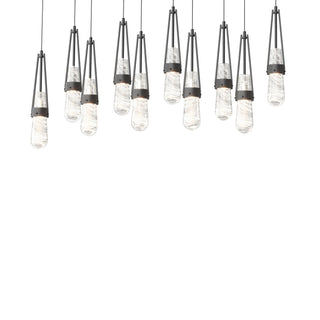 Hubbardton Forge - 131200-SKT-LONG-10-YJ0434 - Link 10-Light Blown Glass Pendant - Link - Black