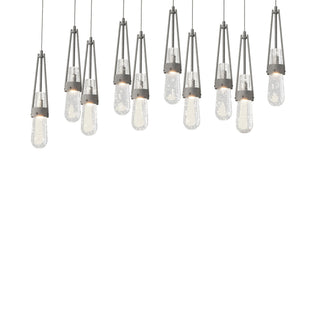 Hubbardton Forge - 131200-SKT-LONG-20-YG0434 - Link 10-Light Blown Glass Pendant - Link - Natural Iron