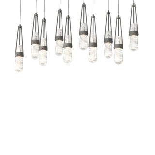Hubbardton Forge - 131200-SKT-LONG-20-YJ0434 - Link 10-Light Blown Glass Pendant - Link - Natural Iron