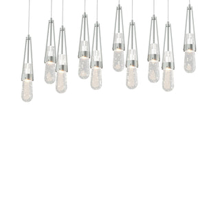 Hubbardton Forge - 131200-SKT-LONG-82-YG0434 - Link 10-Light Blown Glass Pendant - Link - Vintage Platinum