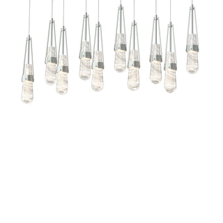 Hubbardton Forge - 131200-SKT-LONG-82-YJ0434 - Link 10-Light Blown Glass Pendant - Link - Vintage Platinum