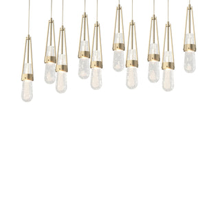 Hubbardton Forge - 131200-SKT-LONG-84-YG0434 - Link 10-Light Blown Glass Pendant - Link - Soft Gold