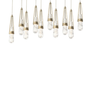 Hubbardton Forge - 131200-SKT-LONG-84-YJ0434 - Link 10-Light Blown Glass Pendant - Link - Soft Gold