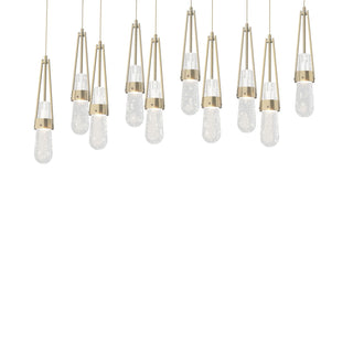 Hubbardton Forge - 131200-SKT-LONG-86-YG0434 - Link 10-Light Blown Glass Pendant - Link - Modern Brass