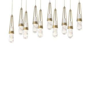 Hubbardton Forge - 131200-SKT-LONG-86-YJ0434 - Link 10-Light Blown Glass Pendant - Link - Modern Brass