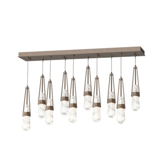 Hubbardton Forge - 131200-SKT-STND-05-YJ0434 - Link 10-Light Blown Glass Pendant - Link - Bronze