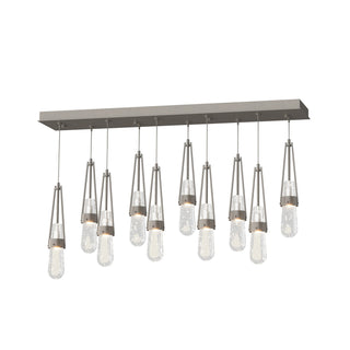 Hubbardton Forge - 131200-SKT-STND-07-YG0434 - Link 10-Light Blown Glass Pendant - Link - Dark Smoke