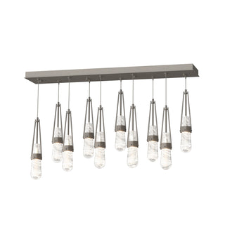 Hubbardton Forge - 131200-SKT-STND-07-YJ0434 - Link 10-Light Blown Glass Pendant - Link - Dark Smoke