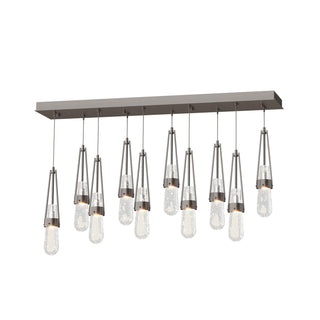 Hubbardton Forge - 131200-SKT-STND-14-YG0434 - Link 10-Light Blown Glass Pendant - Link - Oil Rubbed Bronze
