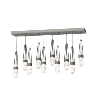 Hubbardton Forge - 131200-SKT-STND-20-YJ0434 - Link 10-Light Blown Glass Pendant - Link - Natural Iron