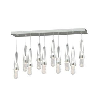 Hubbardton Forge - 131200-SKT-STND-82-YG0434 - Link 10-Light Blown Glass Pendant - Link - Vintage Platinum
