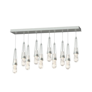 Hubbardton Forge - 131200-SKT-STND-82-YJ0434 - Link 10-Light Blown Glass Pendant - Link - Vintage Platinum