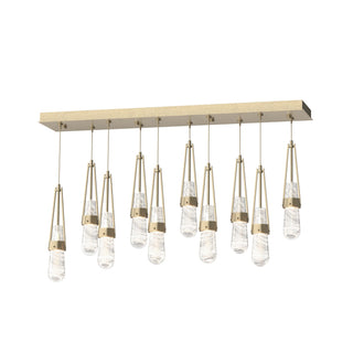 Hubbardton Forge - 131200-SKT-STND-84-YJ0434 - Link 10-Light Blown Glass Pendant - Link - Soft Gold