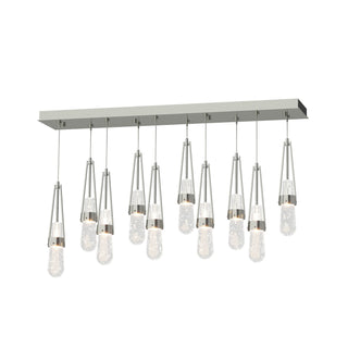 Hubbardton Forge - 131200-SKT-STND-85-YG0434 - Link 10-Light Blown Glass Pendant - Link - Sterling