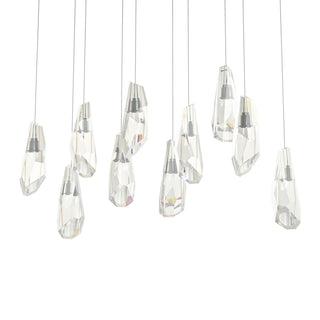 Hubbardton Forge - 131201-SKT-LONG-07-CR - Luma 10-Light Large Crystal Pendant - Luma - Dark Smoke
