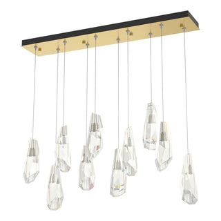 Hubbardton Forge - 131201-SKT-STND-86-CR - Luma 10-Light Large Crystal Pendant - Luma - Modern Brass