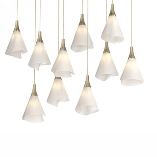 Hubbardton Forge - 131202-SKT-LONG-84-SH1987 - Athena Triple Short LED Lantern - Mobius - Soft Gold