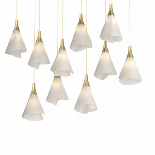 Hubbardton Forge - 131202-SKT-LONG-86-SH1987 - Athena Triple Short LED Lantern - Mobius - Modern Brass