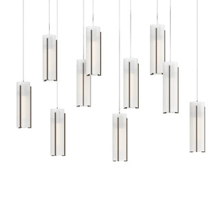 Hubbardton Forge - 131204-SKT-LONG-05-GG0065 - Exos Glass 10-Light Pendant - Exos Glass - Bronze